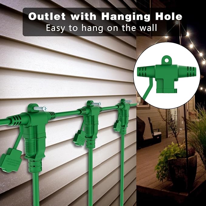 K KASONIC - Outdoor Extension Cord 75 FT, Evenly Spaced 9 Outlets Plugs - Image 6
