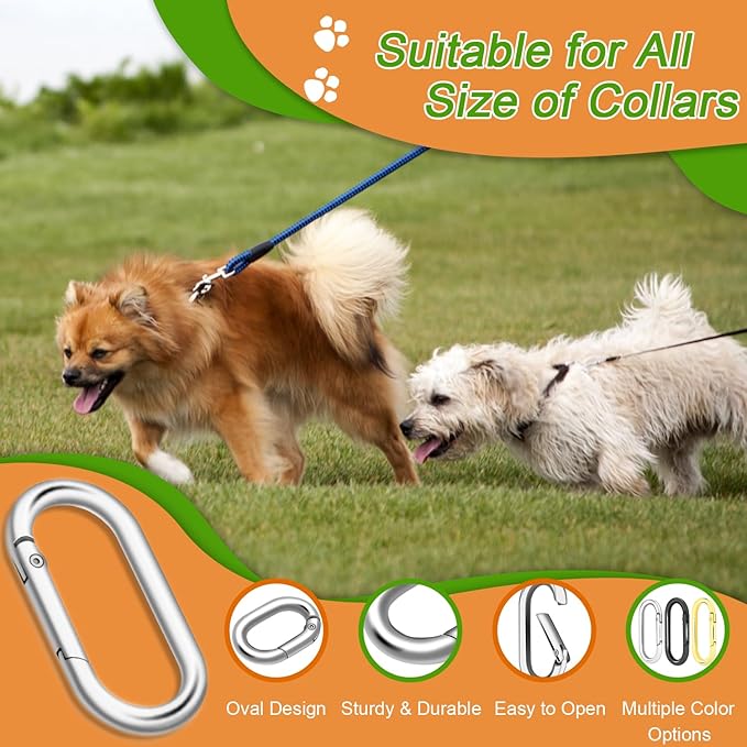 10Pack Oval Large Carabiner Clip, Metal Spring Carabiner Clips - Image 4