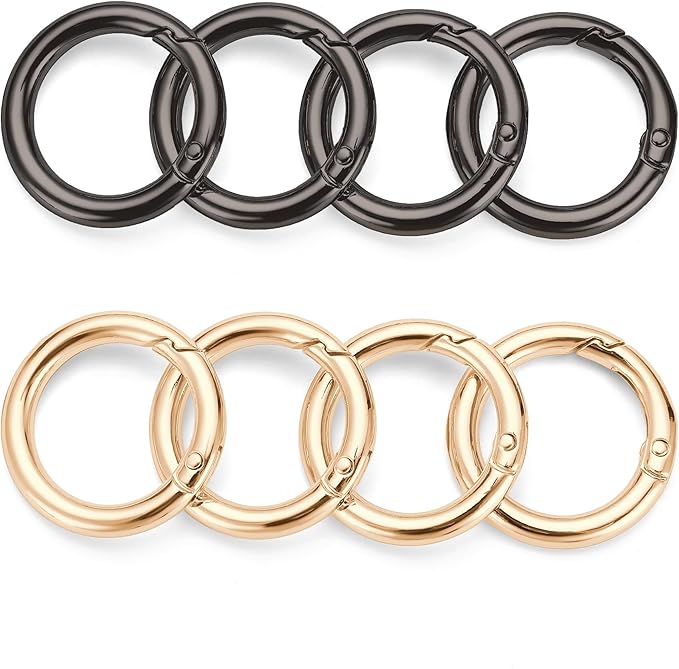 Gkeygo Key Ring Clip, 1 Inch Keychain Rings, 8 Pack Round Carabiner Clip - Image 7