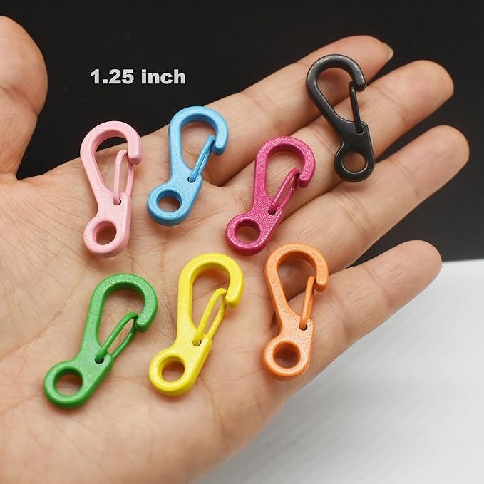 Mini Carabiner Clips with Metal Spring Wiregate Hook and Little Eye Hole - Image 3