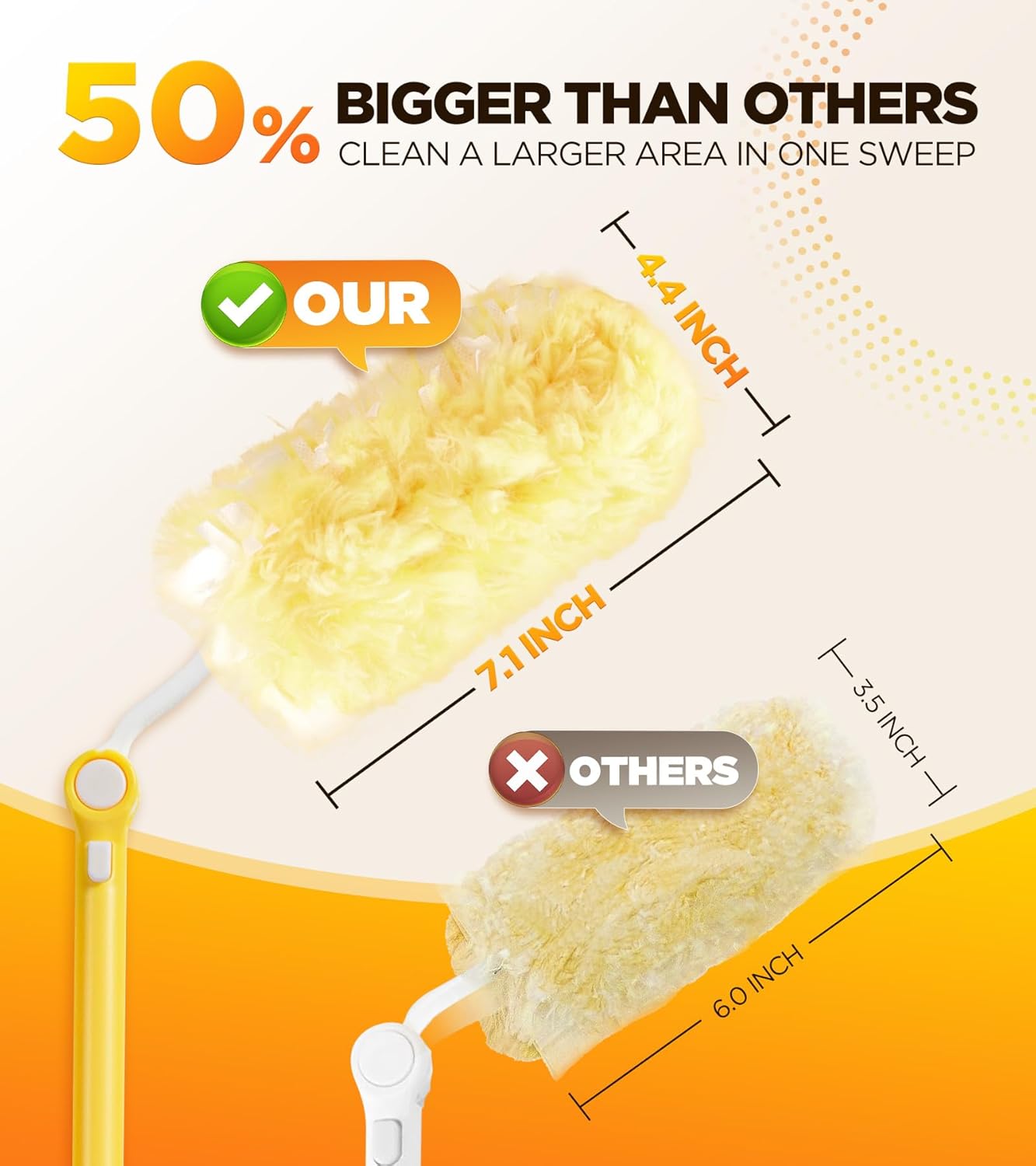 Heavy Duty Duster Refill Kit for Swiffer Duster with 3 ft Extension Pole & 20 Count Refills, 4X Microfibers Multisurface Dusters for Cleaning Home, Celling Fan, Blinds, Vent & Shelves