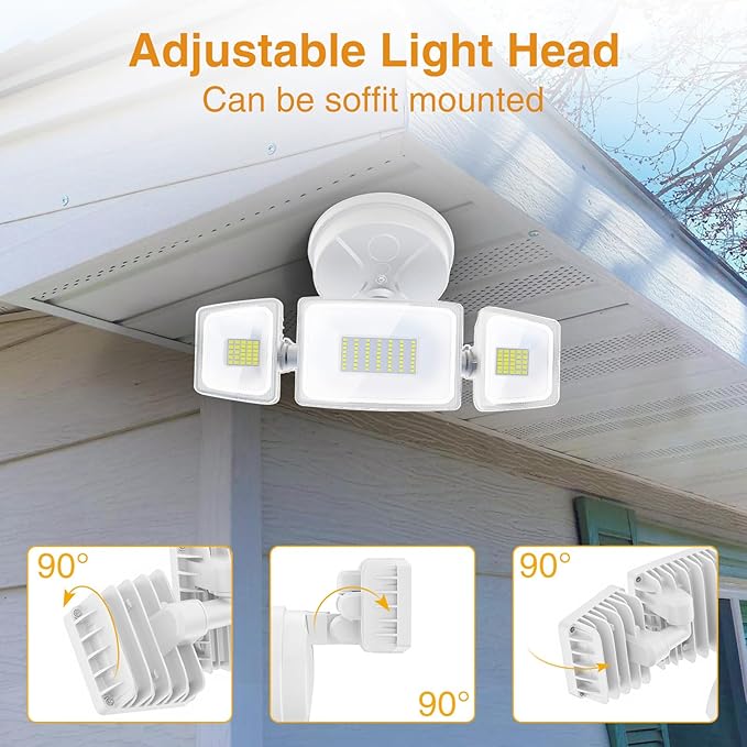 Onforu 3 Packs 75W LED Security Light, 7000LM Outdoor Flood Lights Fixture - Image 7
