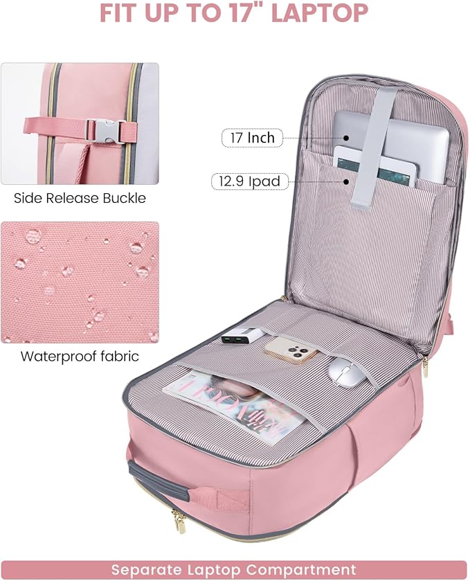 LOVEVOOK 40L Travel Backpack for Women & Men, Airline Approved Carry On Luggage - Image 8