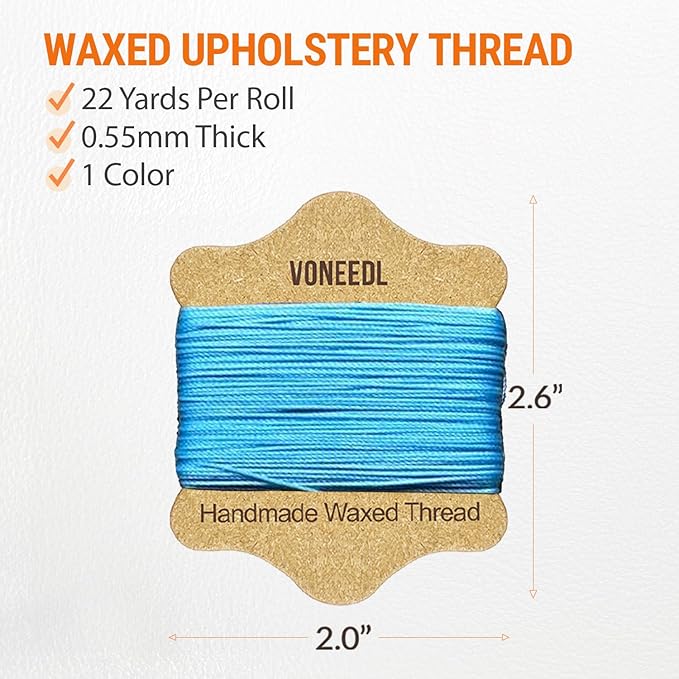 VONEEDL Upholstery Repair Kit: Waxed Sewing Thread & Heavy Duty Needles - Image 3