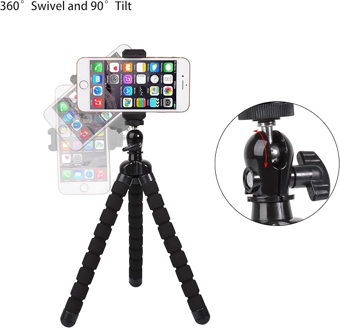 Phone Mini Tripod, Ruittos Premium Flexible Mobile Phone Tripod Stand Compatible - Image 3