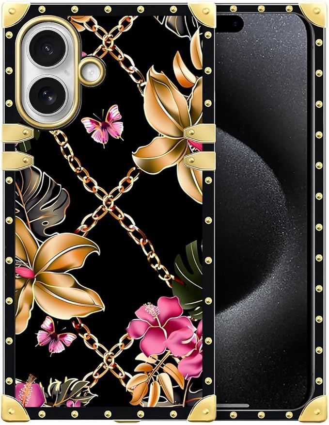 for iPhone 17 Case Luxury Golden Decoration by Unknown