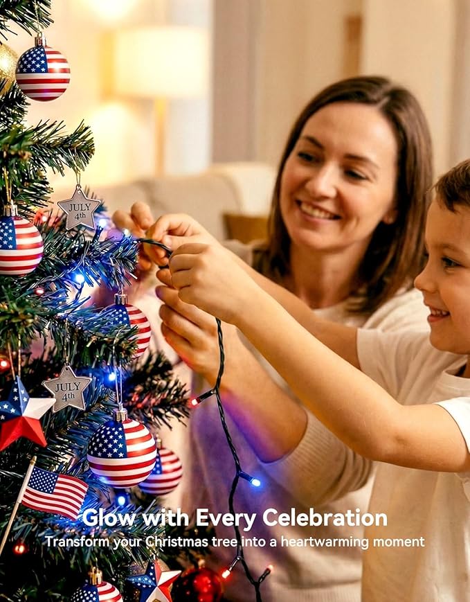 LitHome 4th of July Decorations Outdoor Waterproof, 99FT 300 LED String Lights - Image 7
