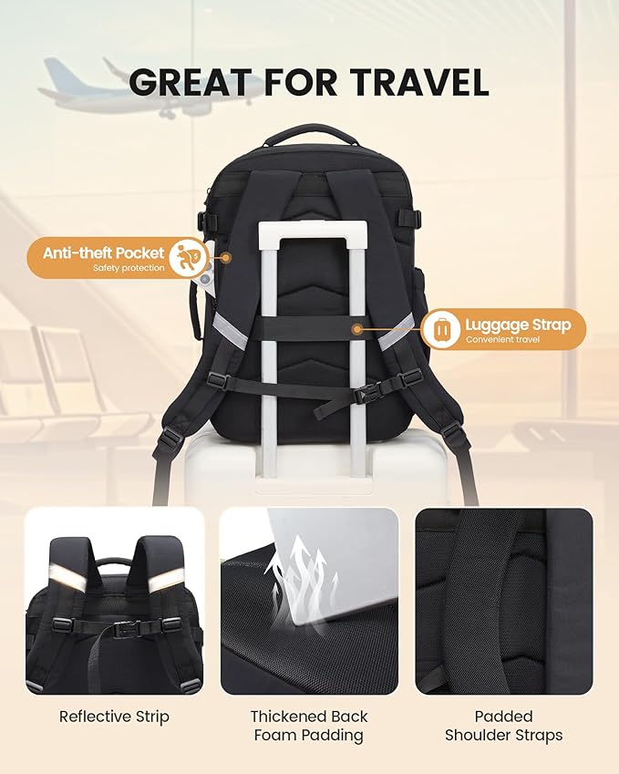 LOVEVOOK 40L Travel Backpack for Men Women, Waterproof Carry On Backpack for - Image 6