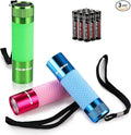 EverBrite 3-Pack Mini Flashlights, Glow in Dark Flashlights, Aluminum LED by EverBrite