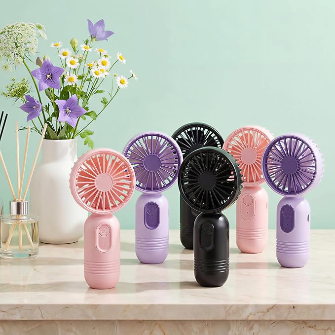 Rossesay 6 Pcs Mini Portable Fan Bulk Cute Handheld Lightweight Small Little - Image 6