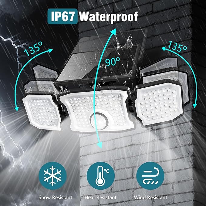 Solar Lights Outdoor Waterproof- 2800LM 200LED Solar Motion Sensor Lights - Image 4