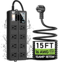 15FT Outdoor Waterproof Power Strip Surge Protector by Unknown