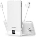 VEGER Portable Charger with Built-in AC Plug and Cables, All in One 10000mAh by VEGER