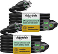 Adoreen Outdoor Power Extension Cord 15 Ft/2 Pack, 3 Prong 16 AWG Grounded Wire by Adoreen