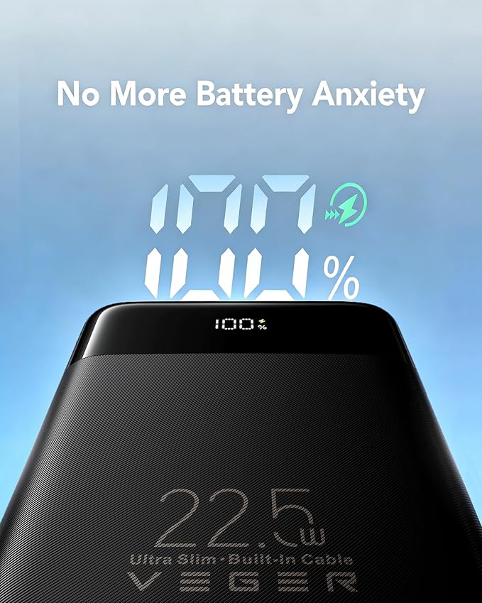 VEGER Portable Charger, Ultra Slim 22.5W Fast Charging - Image 6