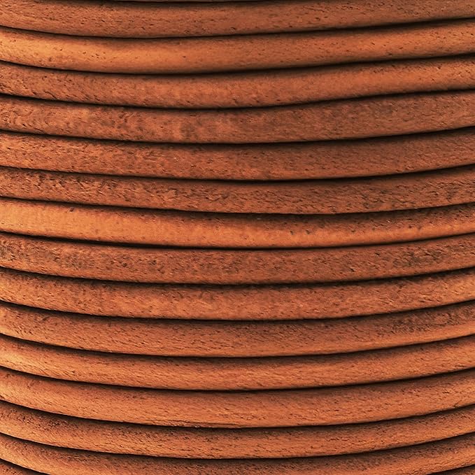 Mandala Crafts Round Genuine Rust Leather Cord - Image 3