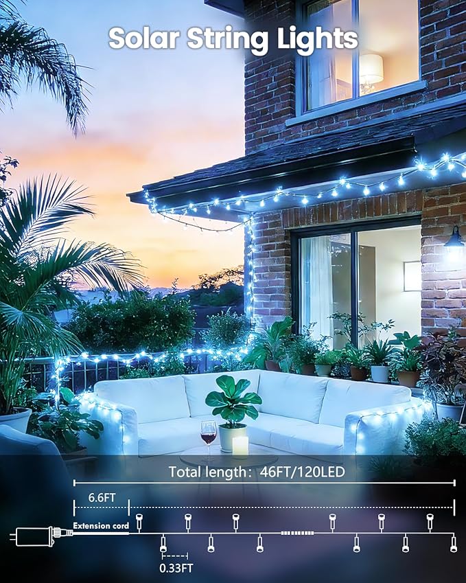 OZS 4 Pack 320LED Solar String Lights - Image 5