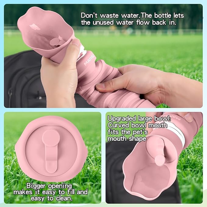 Portable Dog Water Bottle, Collapsible Silicone Dog Water Bottle - Image 9
