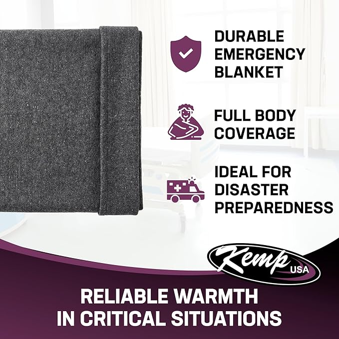 Kemp USA Emergency Relief Blanket Gray 60 x 84 Inch Multipurpose Disaster - Image 2