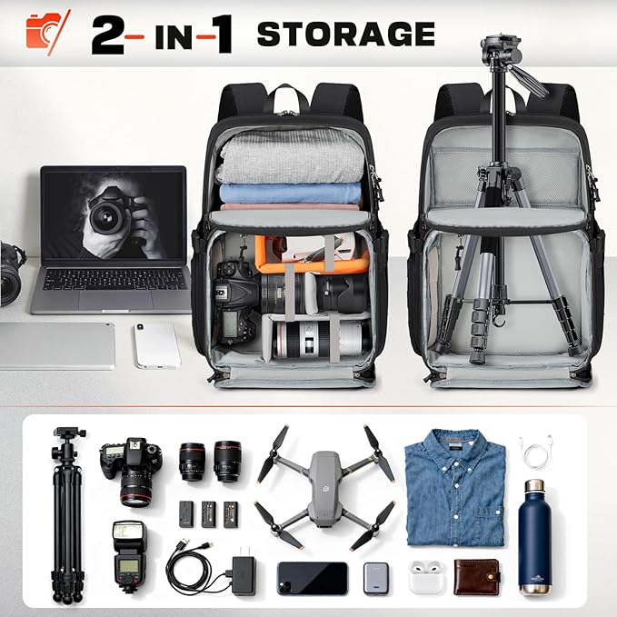 RAINSMORE Camera Bag Backpack for DSLR/SLR/Mirrorless Camera Bags for - Image 7