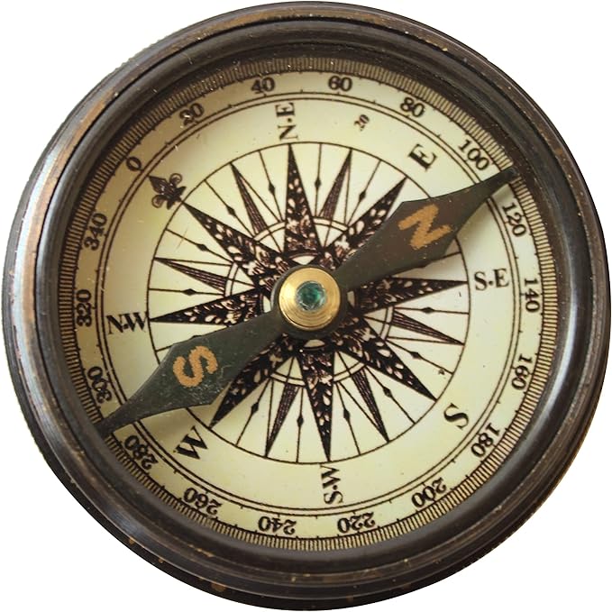 Marine Pocket Compass 1920 Vintage Brass Navigation Compass - Image 8