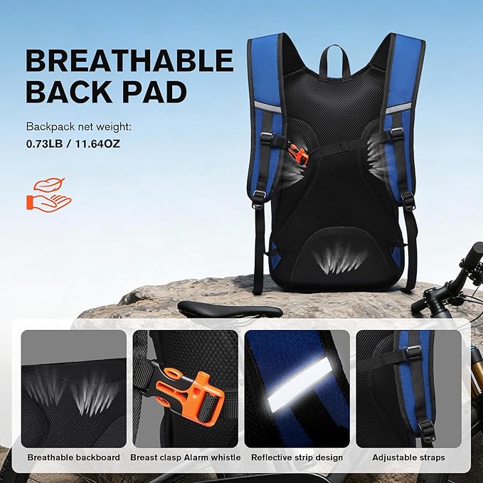 Ultra-Light Soft Daypack 15L/20L, Cushioned Breathable Back Panel Backpack - Image 3