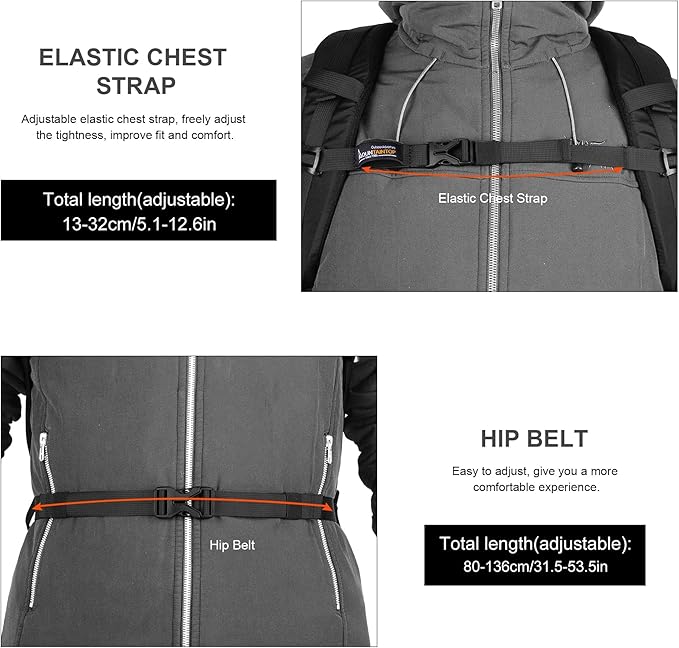 MOUNTAINTOP Hiking Backpack, 30L Camping Backpack, Men Women Hiking Daypack - Image 8