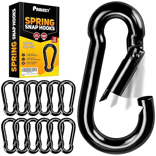 PAMAZY 12Pcs 2In Spring Snap Hooks, Utility Hook Clip, Heavy Duty Rope Connector by Pamazy