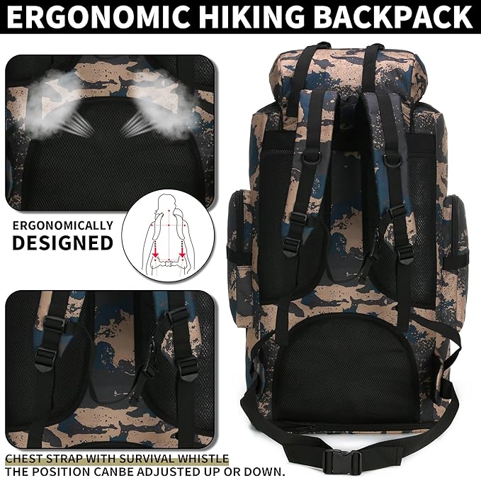 Hiking Backpack for Men 70L/100L Camping Backpack Military Rucksack Molle 3 - Image 5