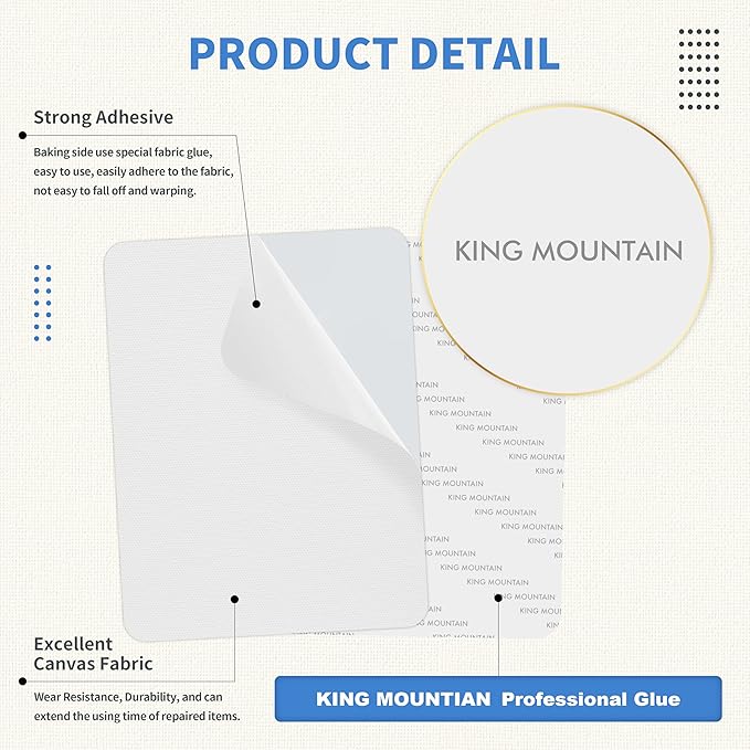 KING MOUNTAIN Canvas Repair Patch 9 x11 Inch 2 Pcs Self-Adhesive Waterproof - Image 3