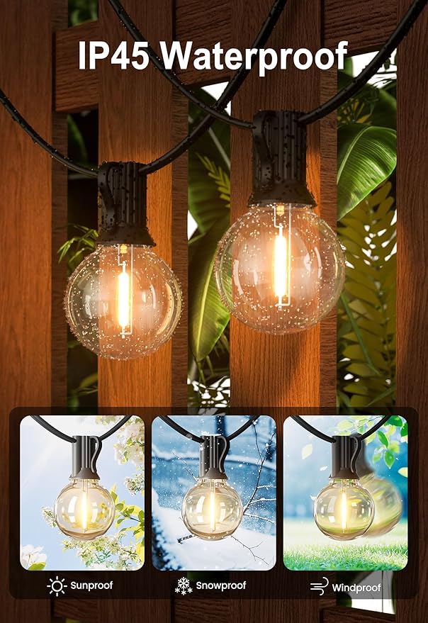 DAMAING Outdoor String Lights 300FT Waterproof Globe String Lights - Image 3