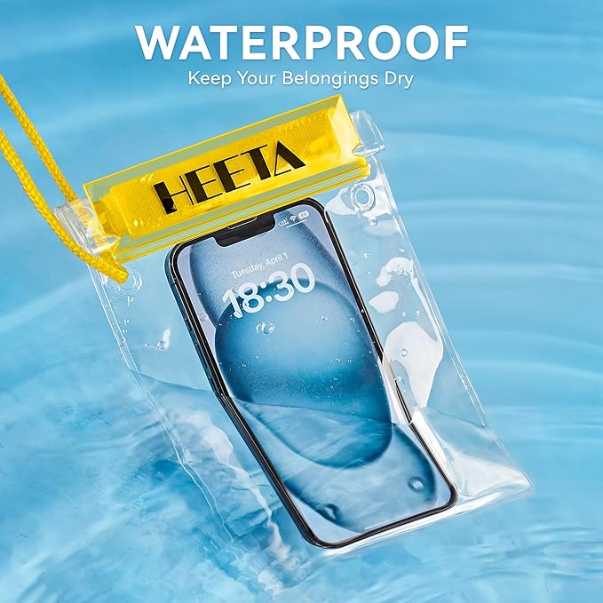 HEETA 5-Pack Clear Waterproof Dry Bag Pouch, Water Tight Cases Dry Bags - Image 2