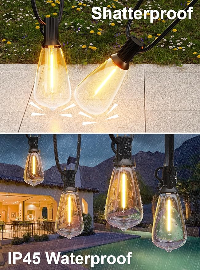 GPATIO 120FT Outdoor String Lights, Waterproof Patio Lights - Image 5
