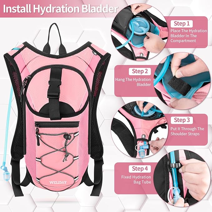 Hydration Backpack with Leak Proof Water Bladder, Lightweight Hydro Water - Image 4