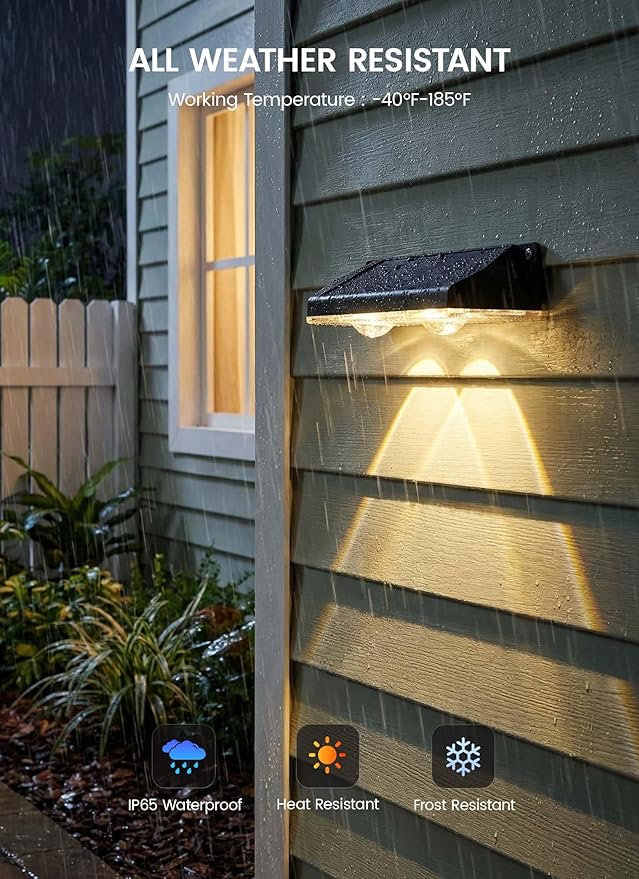 Brightown 6 Pack Solar Lights Outdoor Waterproof, Color Changing Solar Fence - Image 4