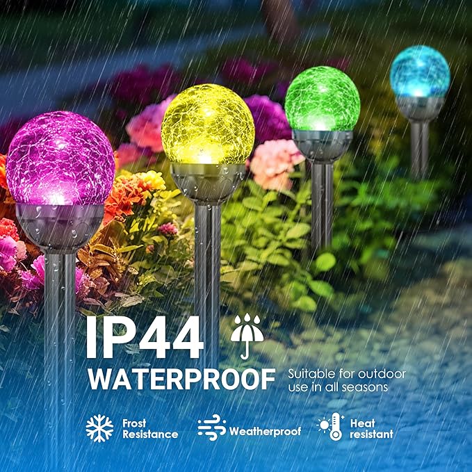 SOLPEX Solar Garden Lights Outdoor, 3 Pack Multi-Color Changing&White 2 Modes - Image 6