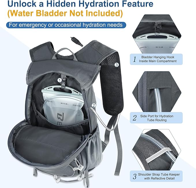 BECOJADDE Hiking Backpack 20L Small Backpack Packable Day pack Water Resistant - Image 5