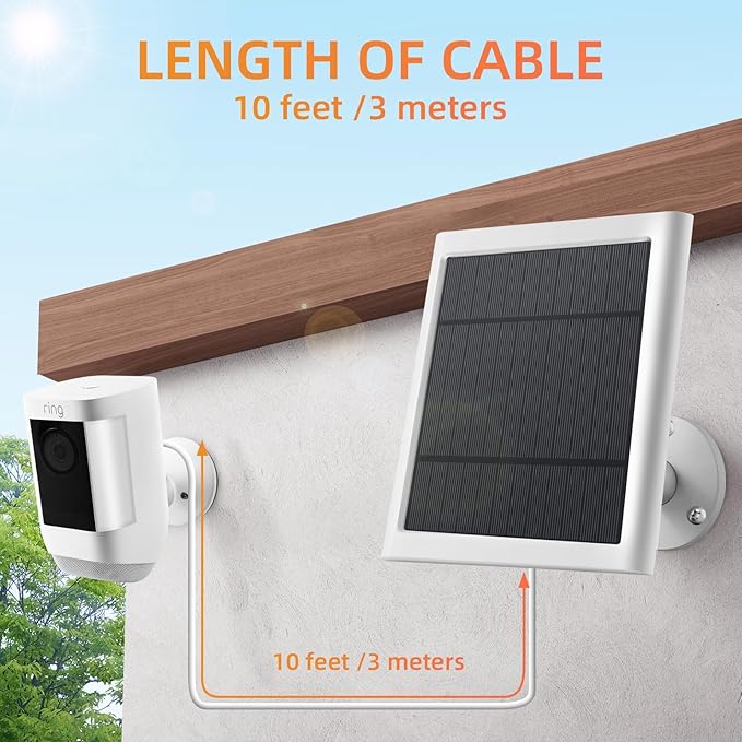 5 Pack IP65 Solar Panel for Rings Camera, 4W Solar Charger Compatible - Image 3