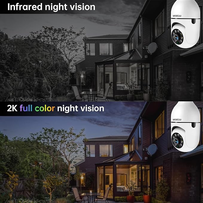 WESECUU Light Bulb Security Camera -5G& 2.4GHz WiFi 2K Security Cameras - Image 4