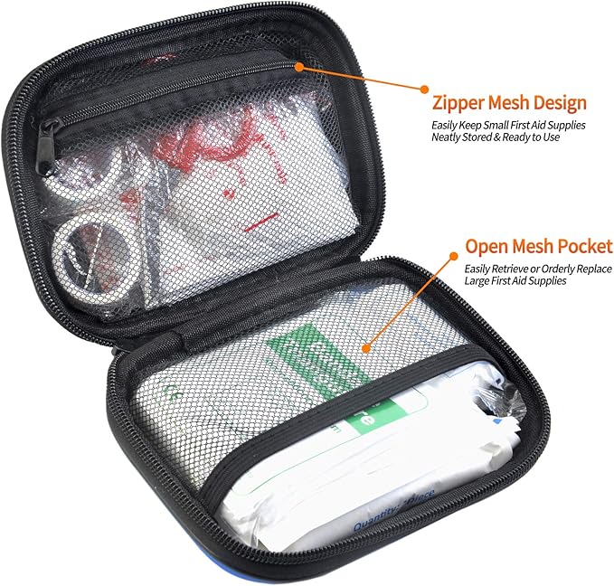 I GO 85 Pieces Hard Shell Mini Compact First Aid Kit, Small Personal Emergency - Image 3