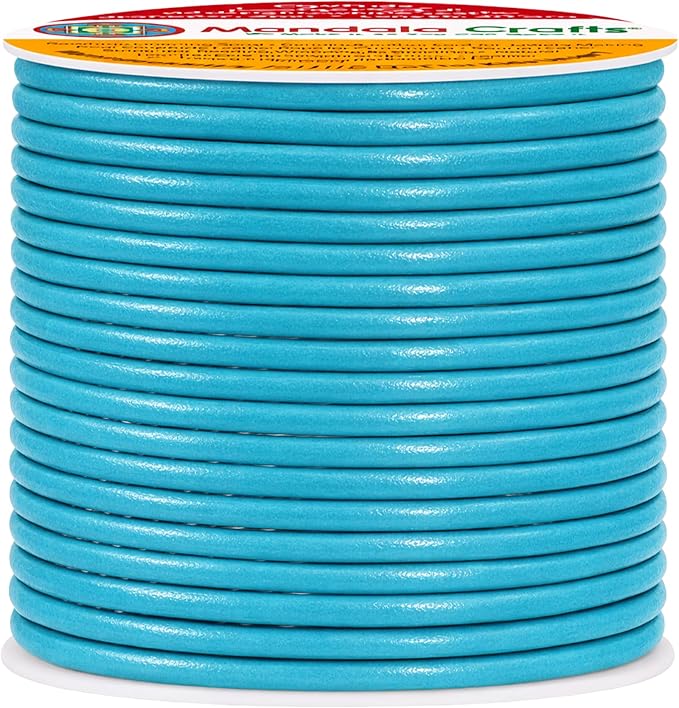 Mandala Crafts Round Genuine Turquoise Leather Cord - Image 3