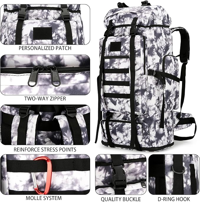 Hiking Backpack for Men 70L/100L Camping Backpack Military Rucksack Molle 3 - Image 6