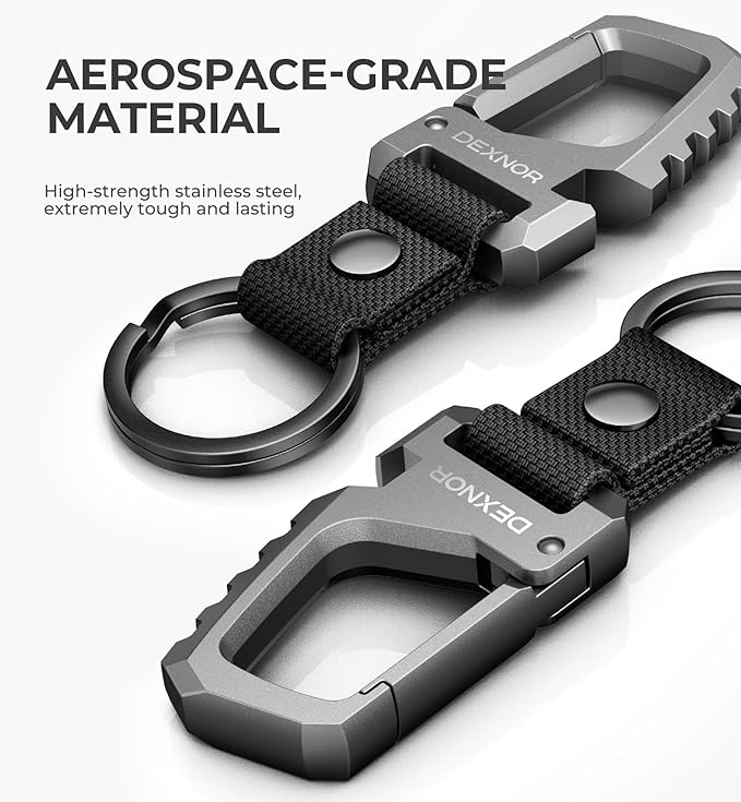 Dexnor Heavy Duty Key Chain Bottle Opener, Carabiner Key Ring Clip - Image 2