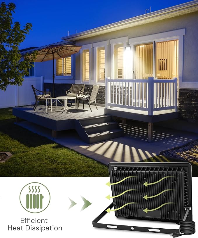 L LOHAS LED Flood Lights Outdoor, 150W Dusk to Dawn Outdoor Lighting, IP66 - Image 4