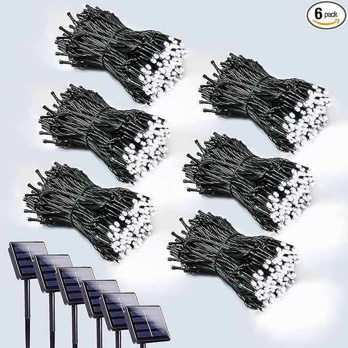 6 Pack 600 LED Solar String Lights by EEW