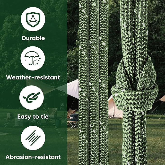 SDHUATUO Paracord Rope 100FT, 550lb Type III Nylon Parachute Cord 7-Strand Core - Image 2