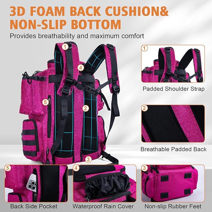 Goture Fishing Backpack, 58L 900D Water-Resistant Insulated Tackle Backpack - Image 6