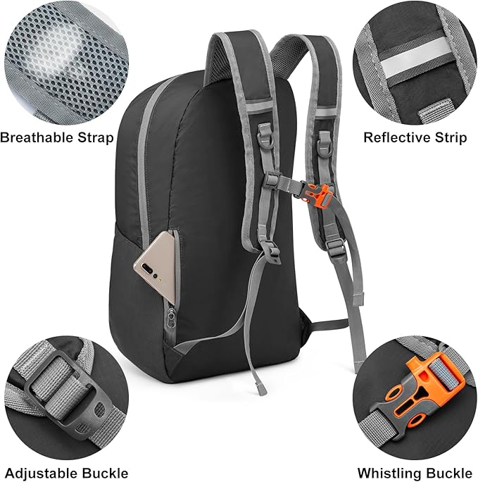 G4Free 24L Lightweight Packable Hiking Backpack Small Sport Travel Daypack - Image 8
