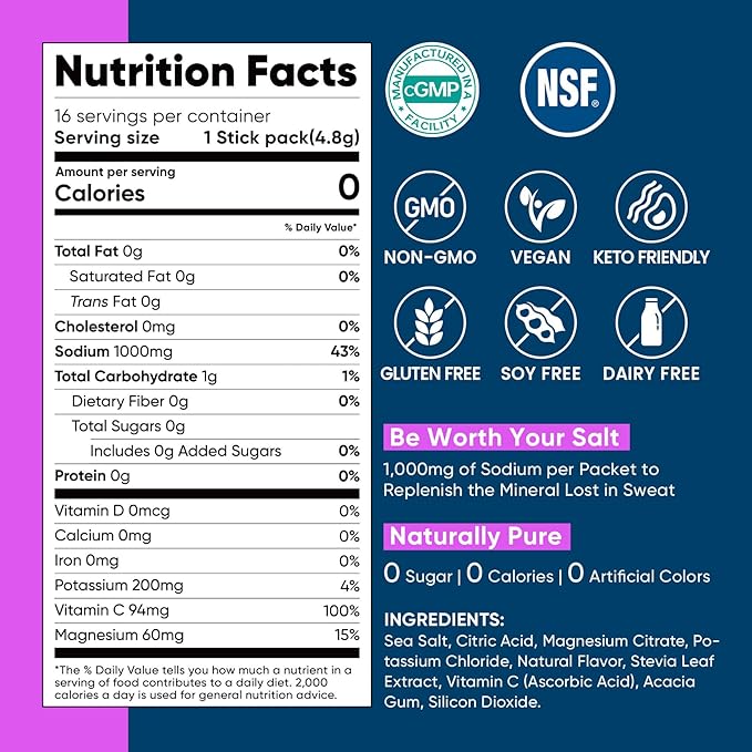Venture Pal High Sodium Sugar-Free Electrolyte Powder Packets - Image 8