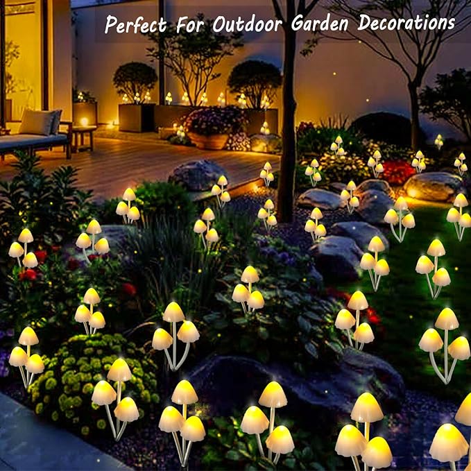 Solar Mushroom Lights for Outside, Unique Mushroom Garden Decor Gifts, Cute - Image 9